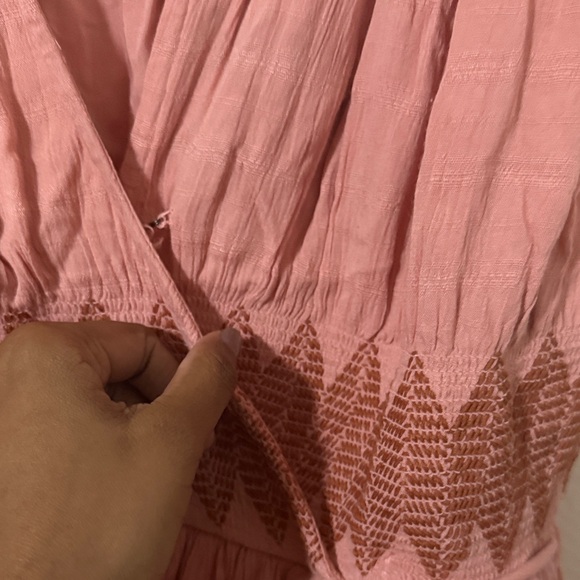 Free people Devon gauzy casual Pink Maxi Dress Sz large L - Picture 6 of 13